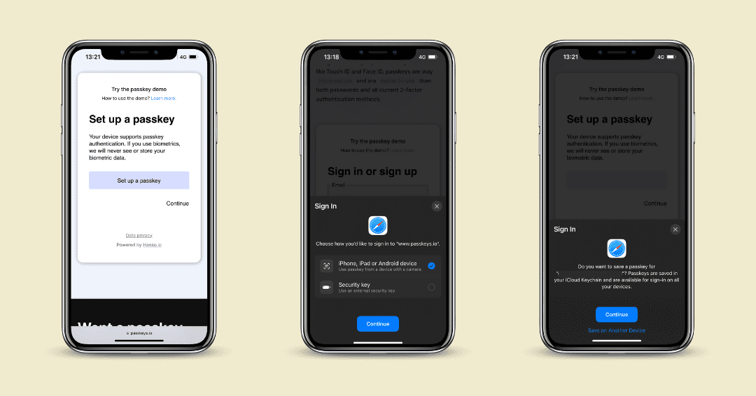 How to create an account with passkey