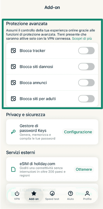 ExpressVPN add-on content blockers.