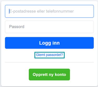 Facebook sign-in area with Forgot password? highlighted.