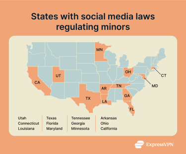 Where in the U.S. social media laws for minors have been passed or proposed.