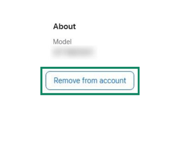 Screenshot showing the Remove from account button on a suspicious device
