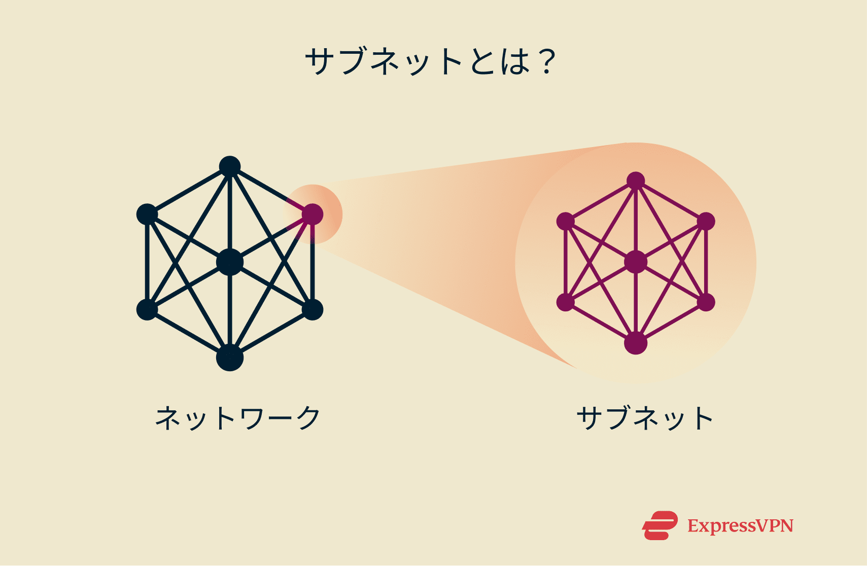 Infographic illustrating how a subnet is a subsection of a network.