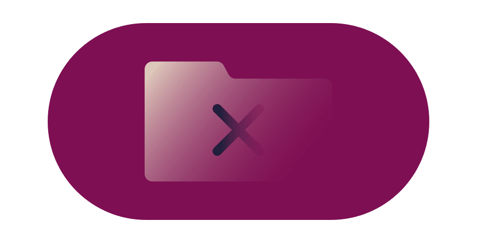 สัญลักษณ์กากบาทบนไอคอนโฟลเดอร์