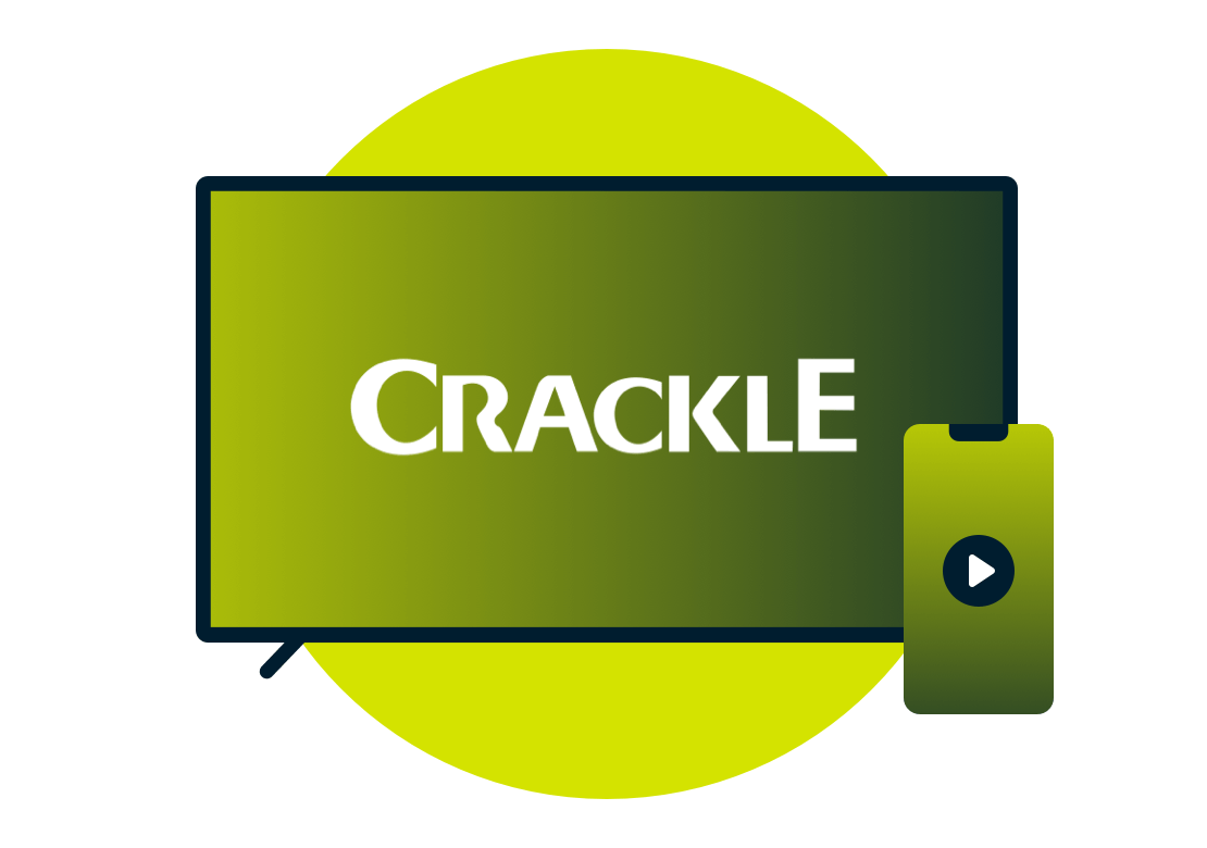 Crackle-logotyp på TV-skärmen.
