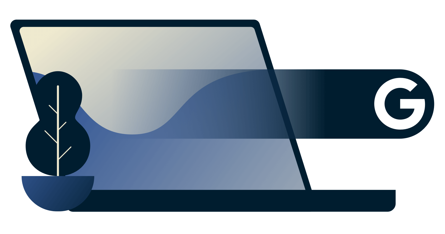 ไอคอน Google ออกมาจากแล็ปท็อป