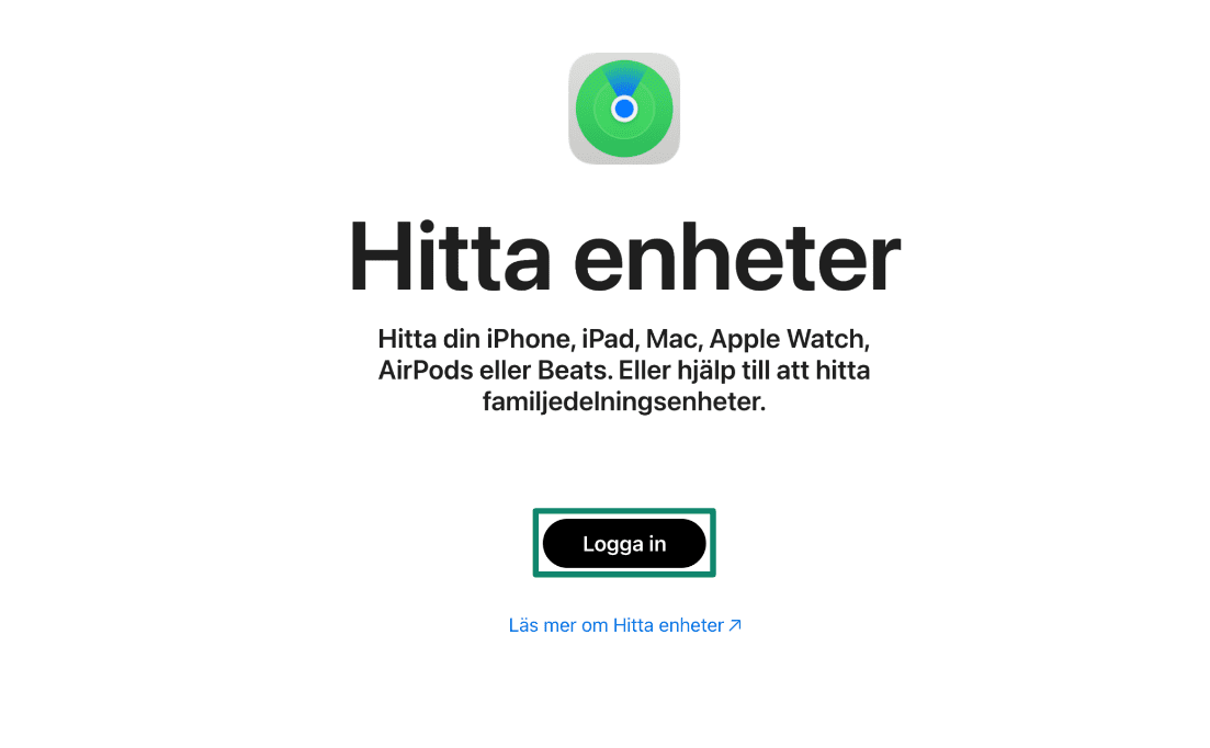 iCloud Find Devices page.