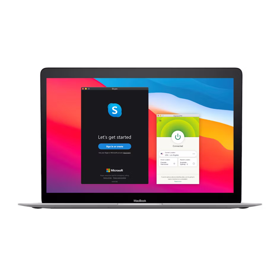 Skypes användargränssnitt med VPN.