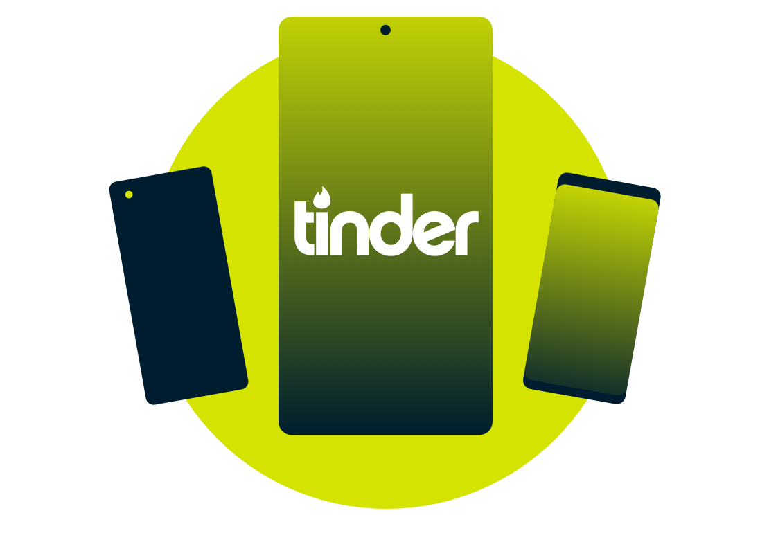 Appareils mobiles avec le logo Tinder.