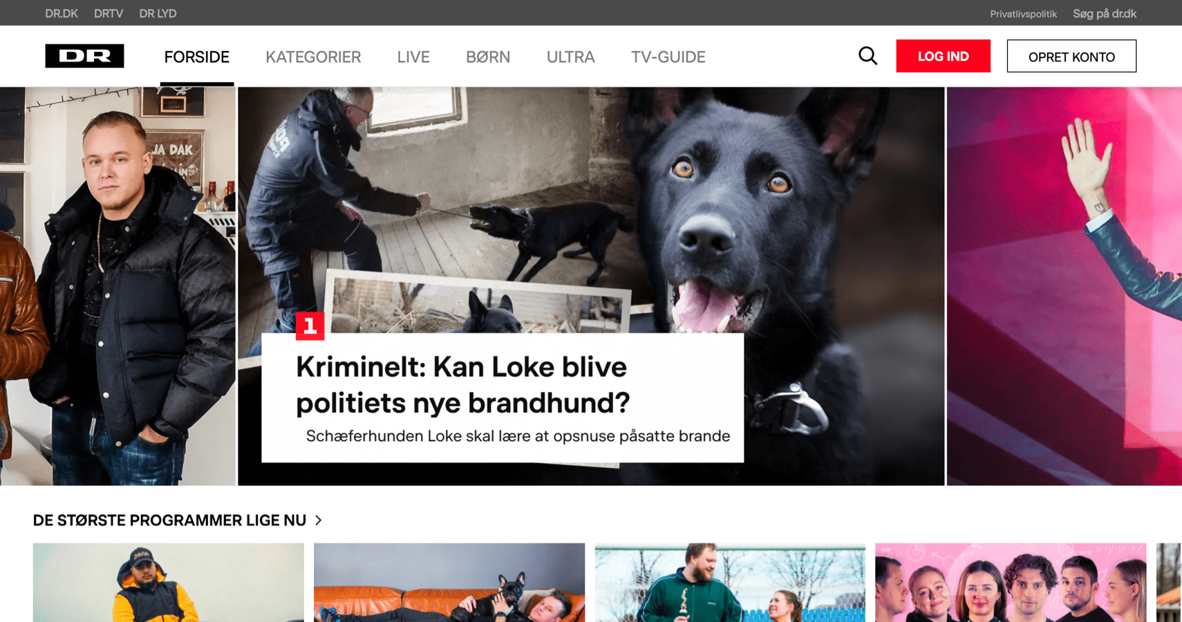 DR TV on a desktop screen.