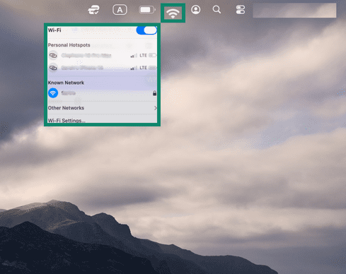 Wi-Fi icon on Mac