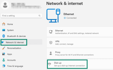 Windows 11 Network & Internet settings page.