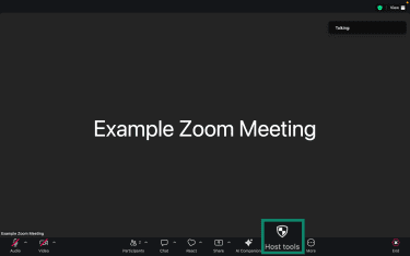Host tools option in Zoom meeting settings.