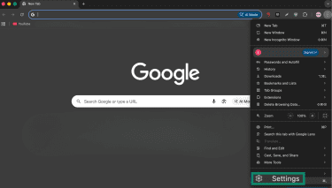 Google Chrome's settings button.