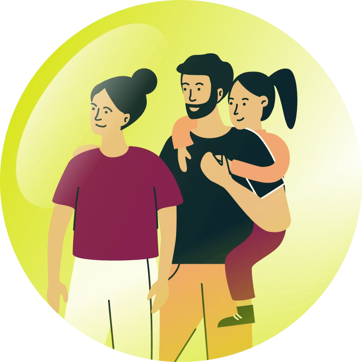 Keluarga dilindungi dalam gelembung