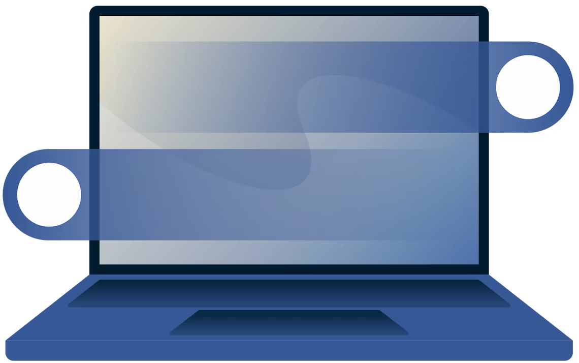 ปัดนิ้วท่าทางที่ข้ามแล็ปท็อป